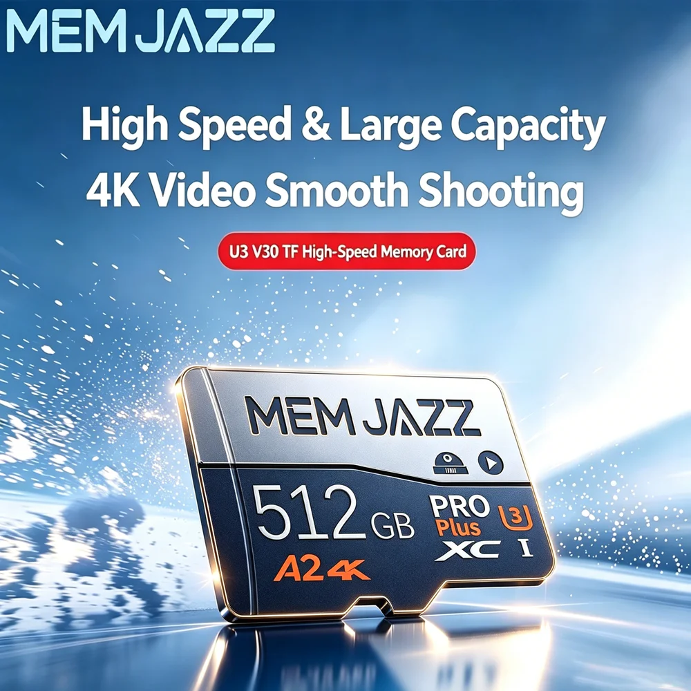Micro TF SD Memory Card 64GB/128GB/256GB/512GB U3 V30 A2 for FPV Drone Racing Quadcopter 4K 60fps - High-Speed TF Card