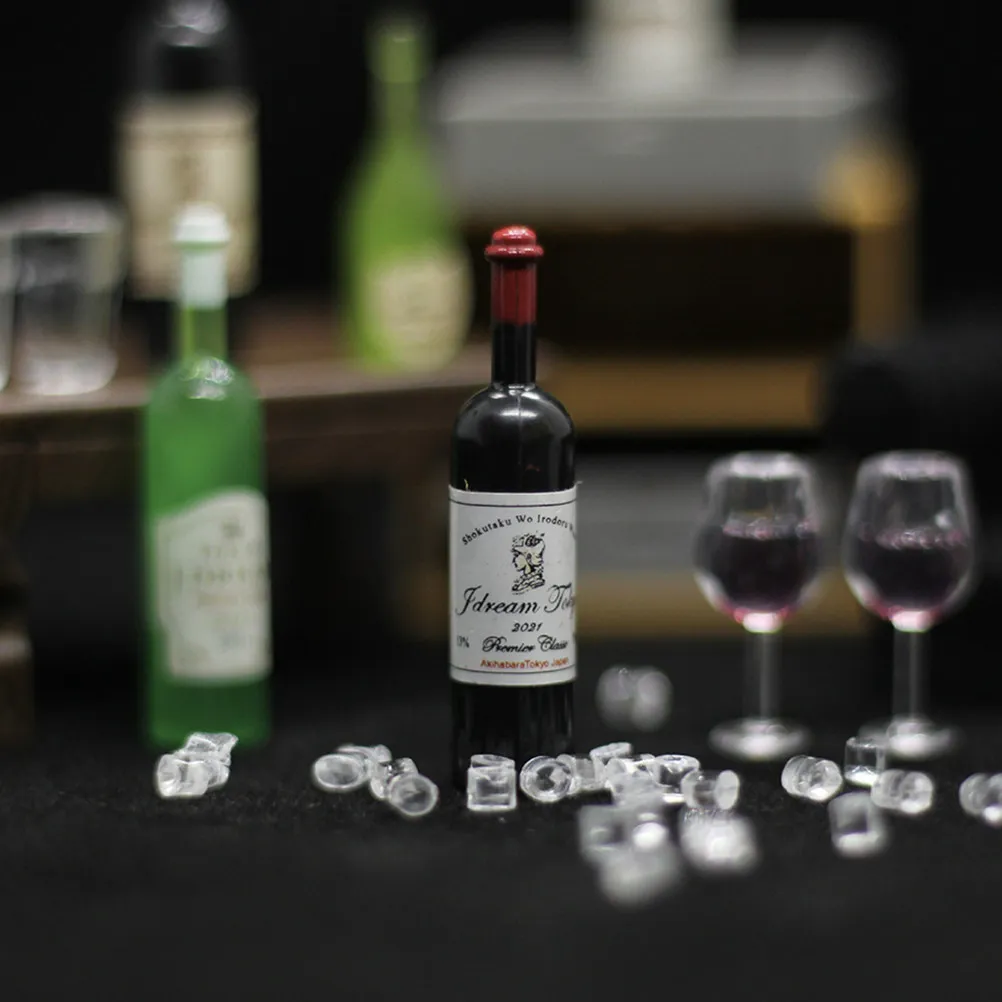 

12Pcs Miniature Red Wine Bottles High Simulation Mini House Decoration Small Wine Bottles for Miniature Accessories Micro