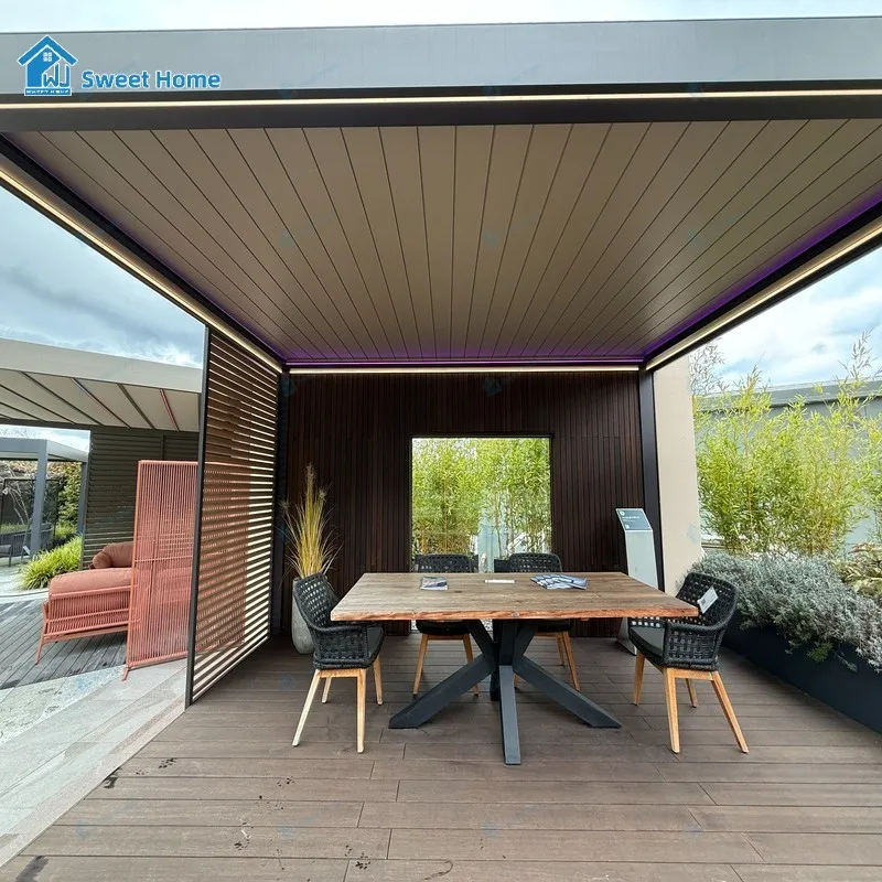 Sweet Home Luxury Patio Waterproof Hardtop Garden Pergola Aluminium Outdoor Louvered Roof Modern Design Summerhouse