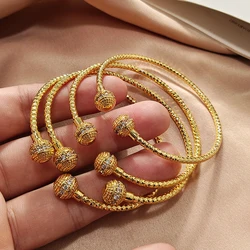 Gold Color Bangles For Women Girls Wedding Bracelet Bangles African Bridal Jewelery Bijoux Femme wedding Bangles jewelry