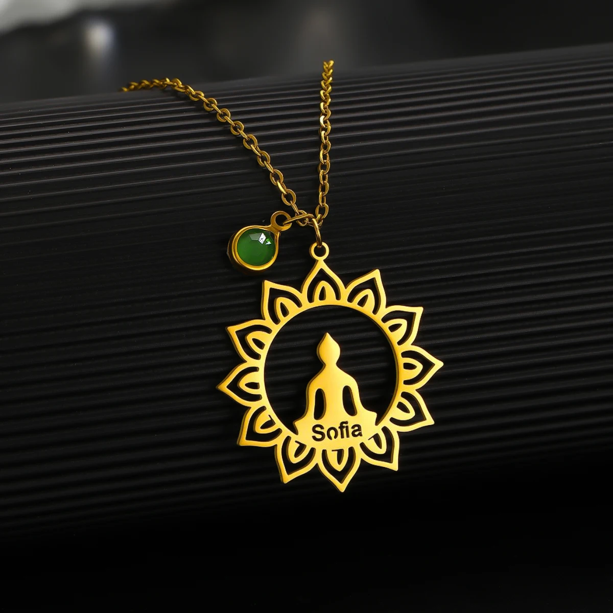 Todorova Customize Lotus Flower Buddha Charm Necklace Handmade Stainless Steel Necklace for Jewelry Making Yogo Amulets Supplies