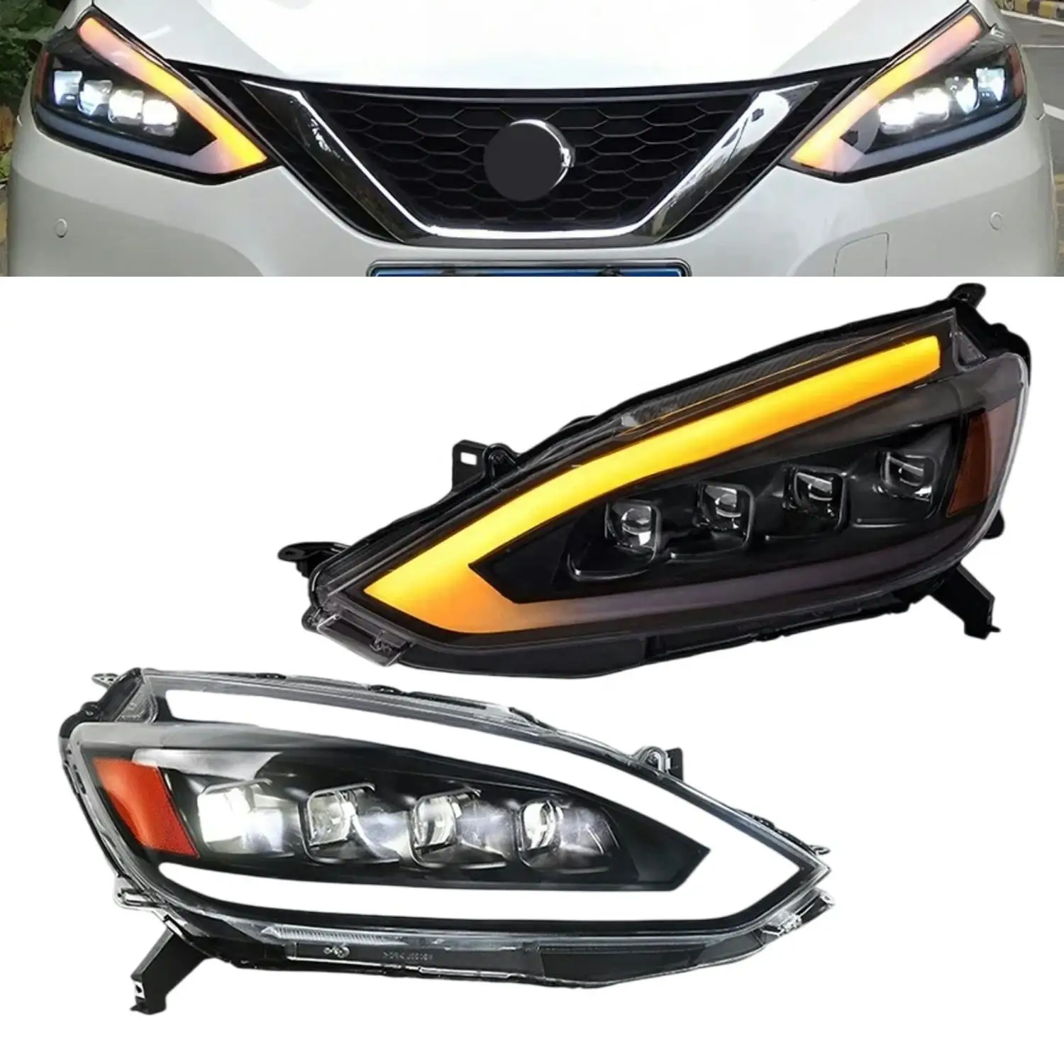 

Светодиодные фары для Nissan Sentra/Sylphy 2016-2019, проектор DRL, динамический указатель поворота