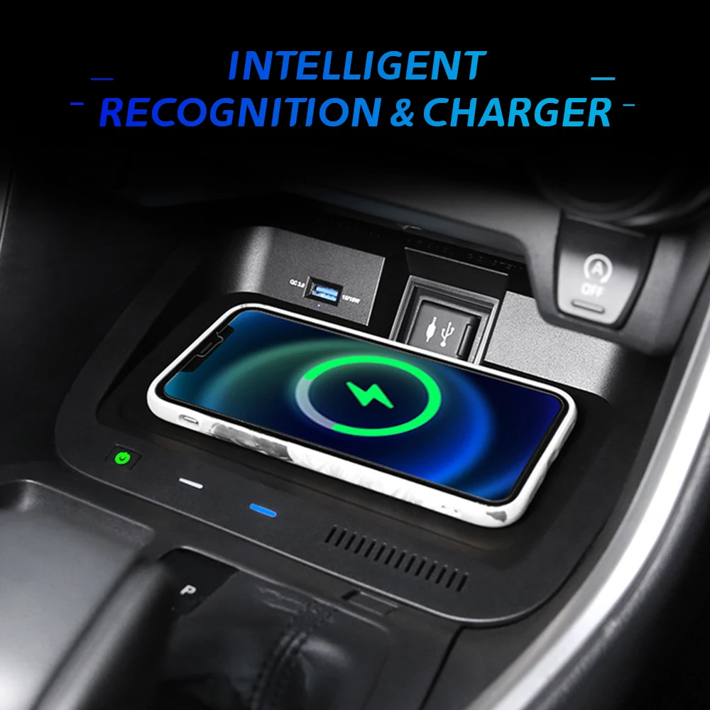 Wireless Car Charger for Toyota RAV4 2020-2025 Fast Charging Accessory Compatible with Xiaomi iPhone Phone Tools