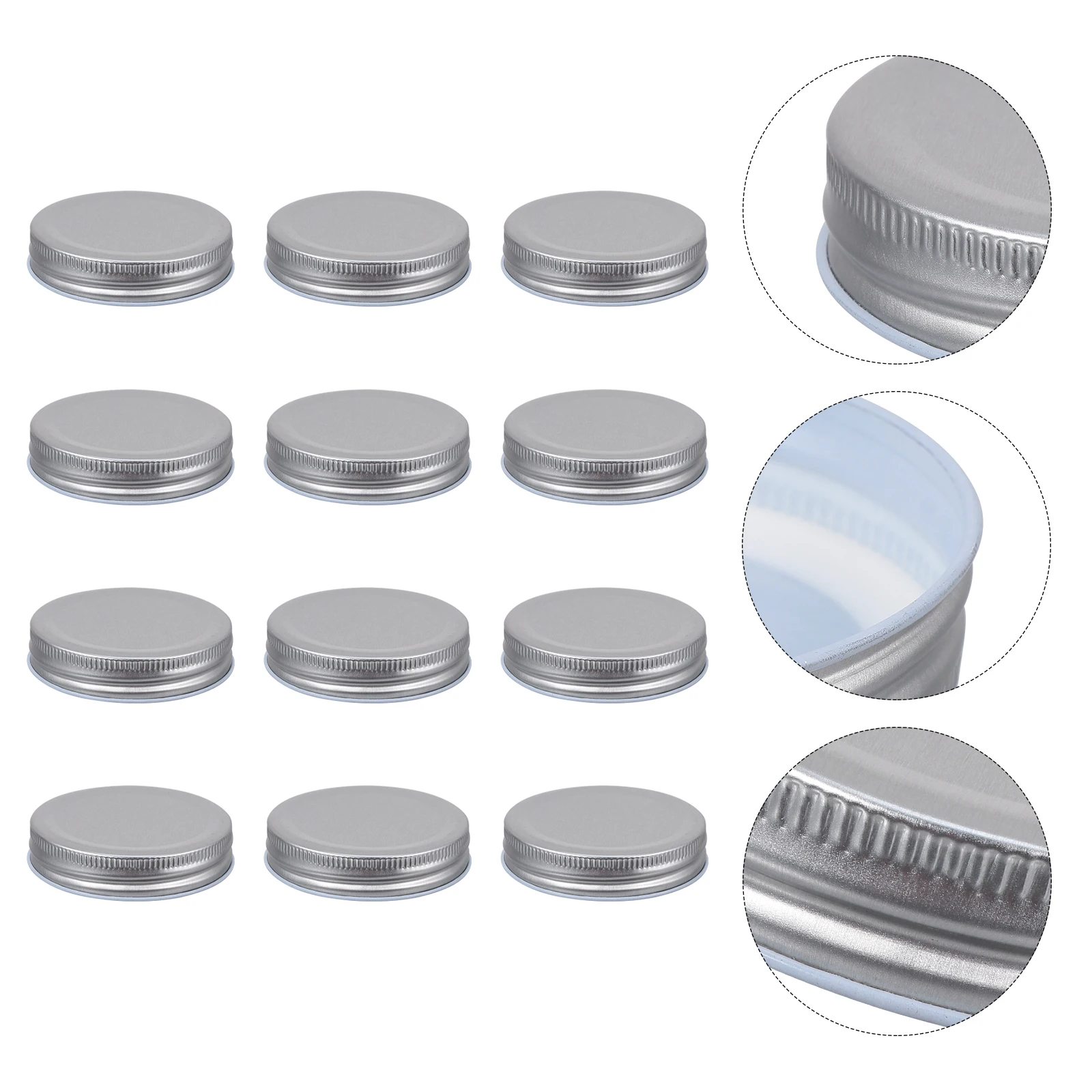 

16Pcs Jar Tinplate Lid Airtight One-Piece Type Silver Covers for Storage Refrigeration Freezing Sealing