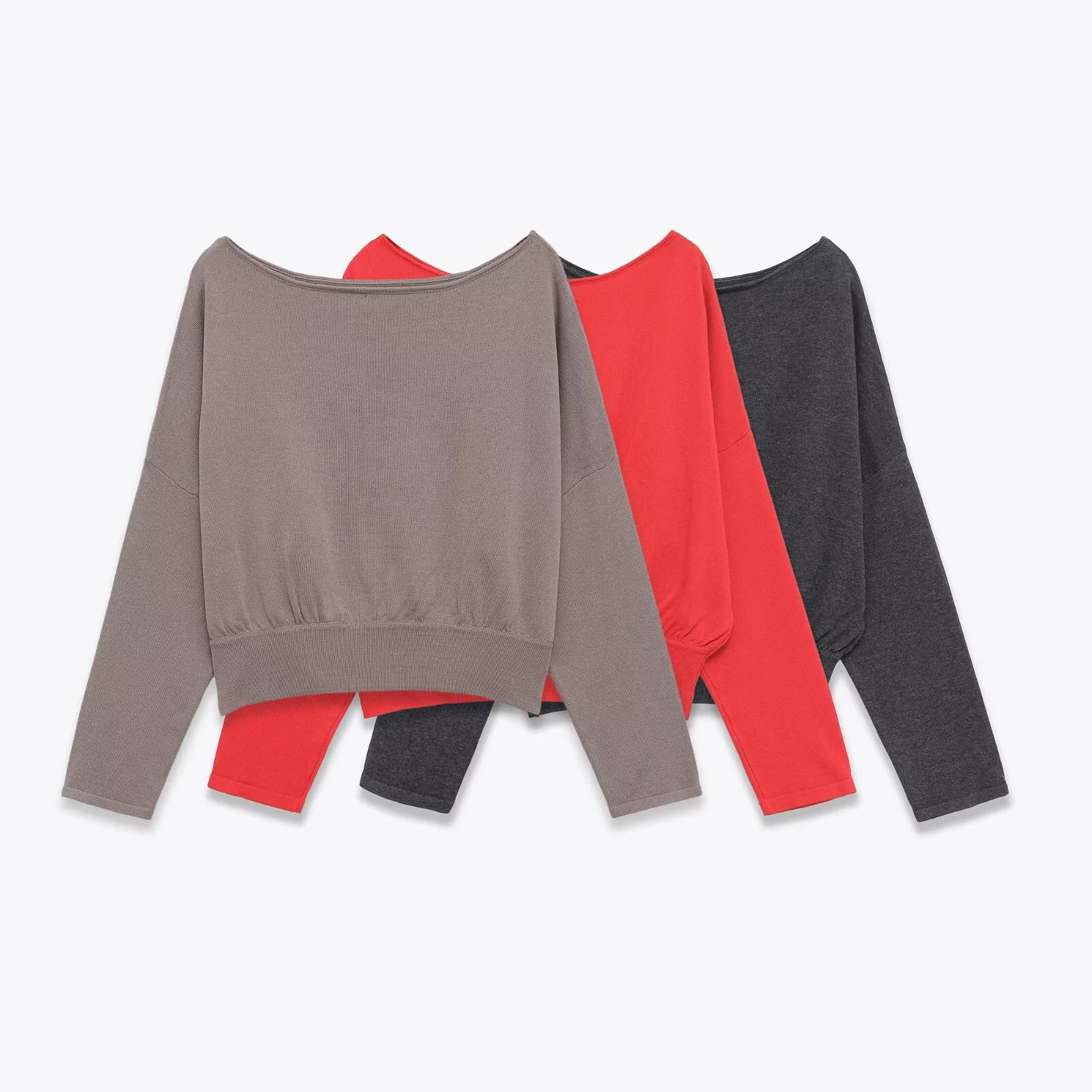 

2025 Winter New Women's Casual Fashion Simple Versatile Solid Color Loose Fit Slimming Long-Sleeved Knit Sweater