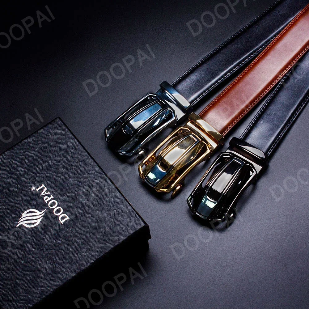 Männer Gürtel Aus Echtem Leder Kuh Strap Automatische Gürtel Sport Auto Marke Mode Automatische Schnalle Hüftgurt Schwarz Männlich Gürtel für Männer – Detail 11