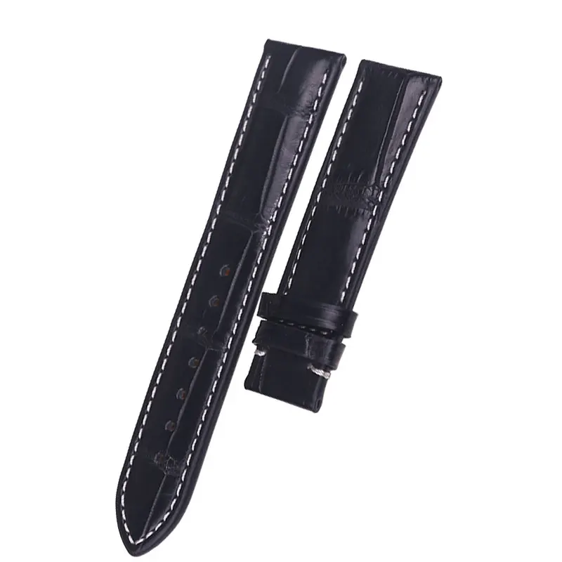 

XIANERSHANG New Butterfly Buckle Crocodile Skin Watchbands Custom Alligator Strap 19MM 20MM 21MM Genuine Leather Belt Waterproof