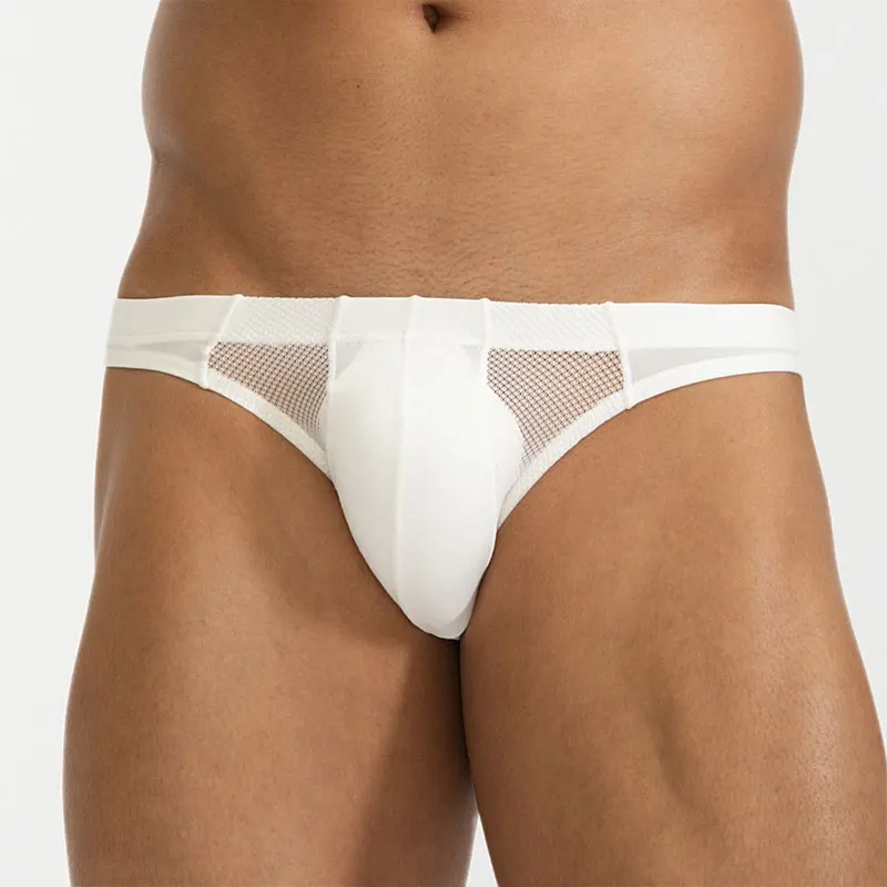 

Men's Ice Silk Seamless Briefs Low-rise Thin Mesh Sexy Quick Dry Panties Underpants Men Breathable U Bulge Pouch Underwear Cueca