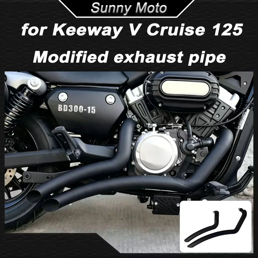 FOR BENDA CHINCHILLA 300 KEEWAY V302C Retro Exhaust Muffler Pipe With Removable DB Killer Baffle Modified Slip‑on Exhaust