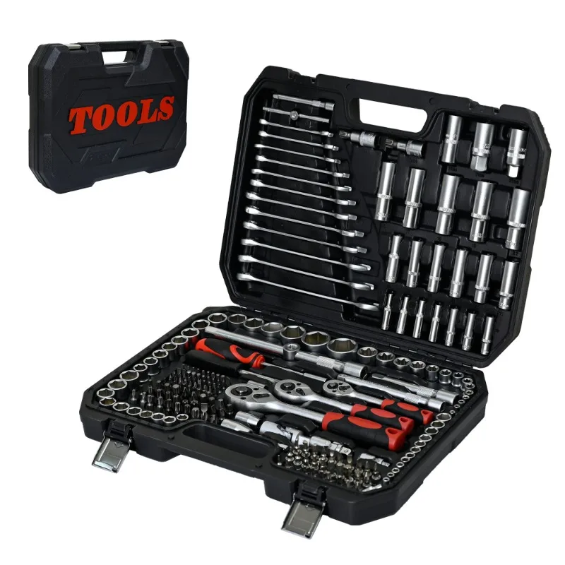 

216 Piece Tool Kit Socket Wrench Set with Case Home Repair Ratchet Wrenches Carbon Steel Portable Mechanics Toolbox
