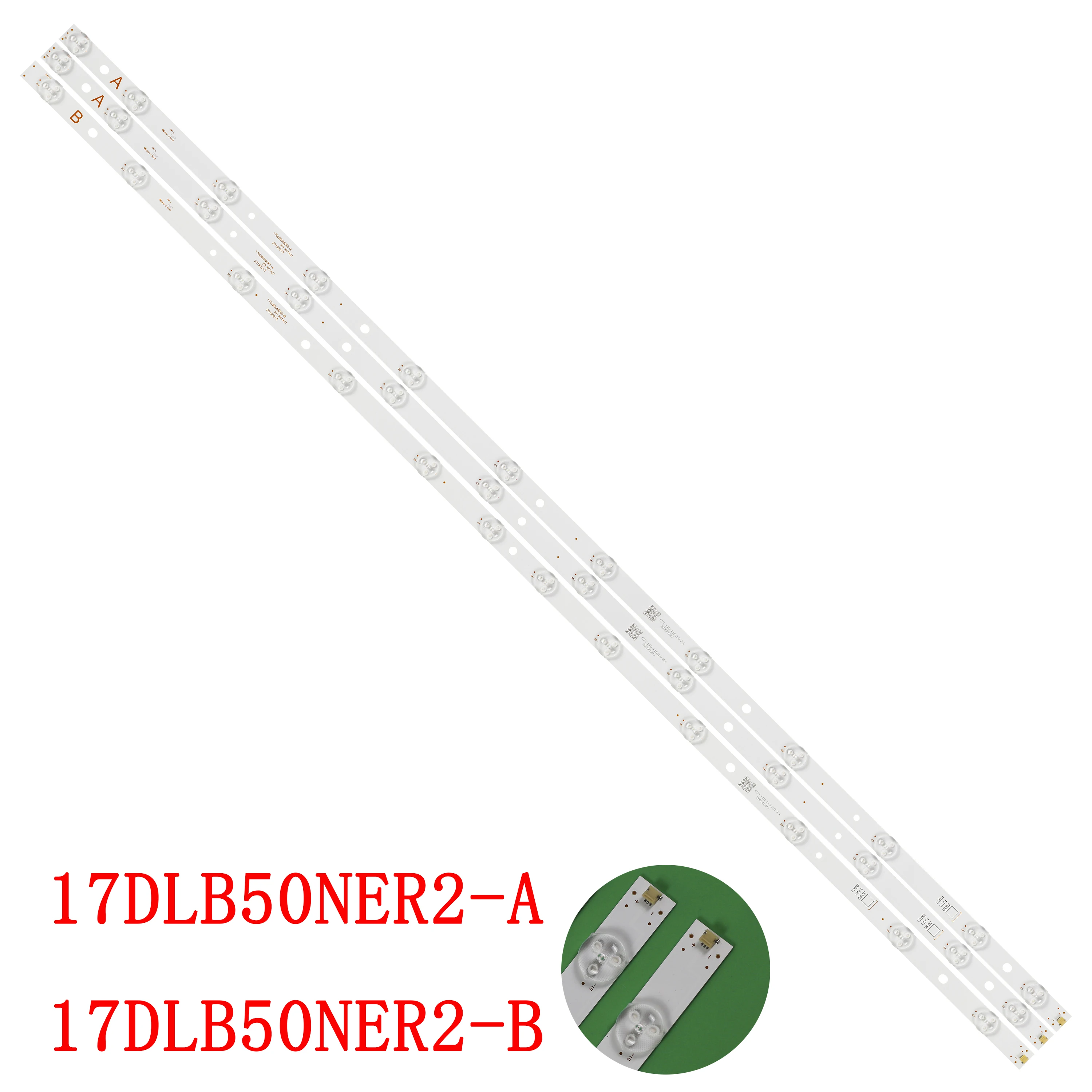 Bande de rétroéclairage LED pour 17DLB50NER2-A 17DLB50NER2-B 30101721 30101722 VES500QNDP-2D-N42 50U2963DB 50HK5100