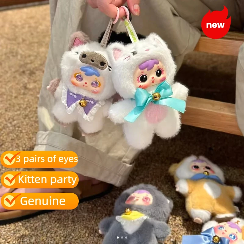

New Samuel cute Cat Party series 12cm Vinyl Blind Box Toys Kawaii Doll Action figure Ornaments Collectible girl Gifts Pendant