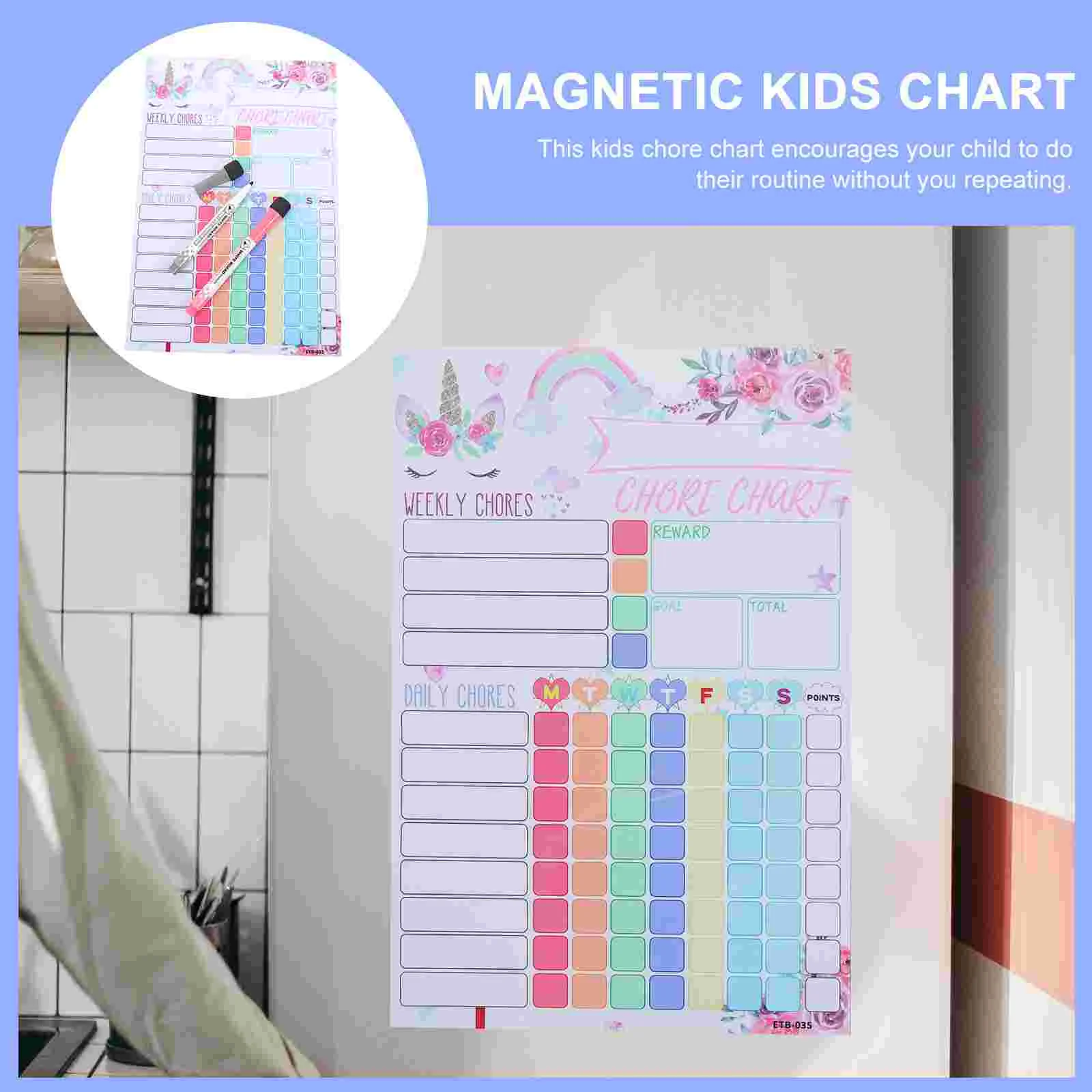 Housework Reward Table Magnetic Whiteboard for Fridge Kids Supply Accessory Hanging Chore Chart Household Paper Behavior Child