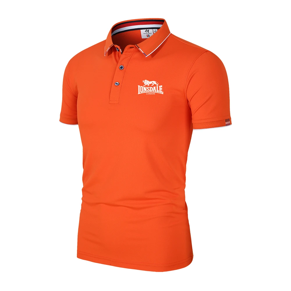 Polo con logotipo DE Lonsdale para hombre, camisa deportiva de secado rápido, Color sólido, ideal para viajes al aire libre y negocios, novedad de