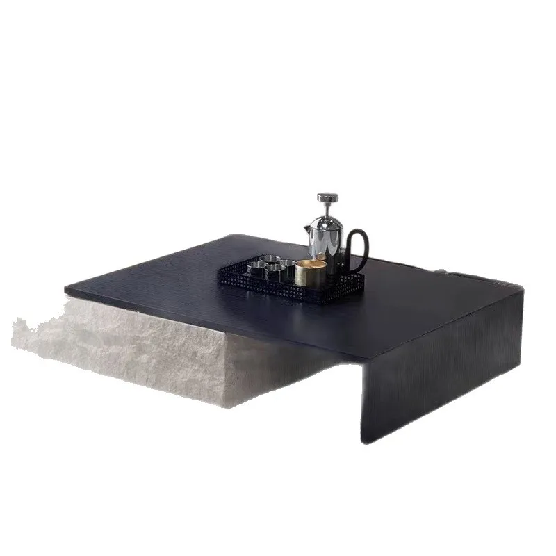 

New wabi sabi retro style coffee table living room retractable glass light luxury small apartment modern simple high-end