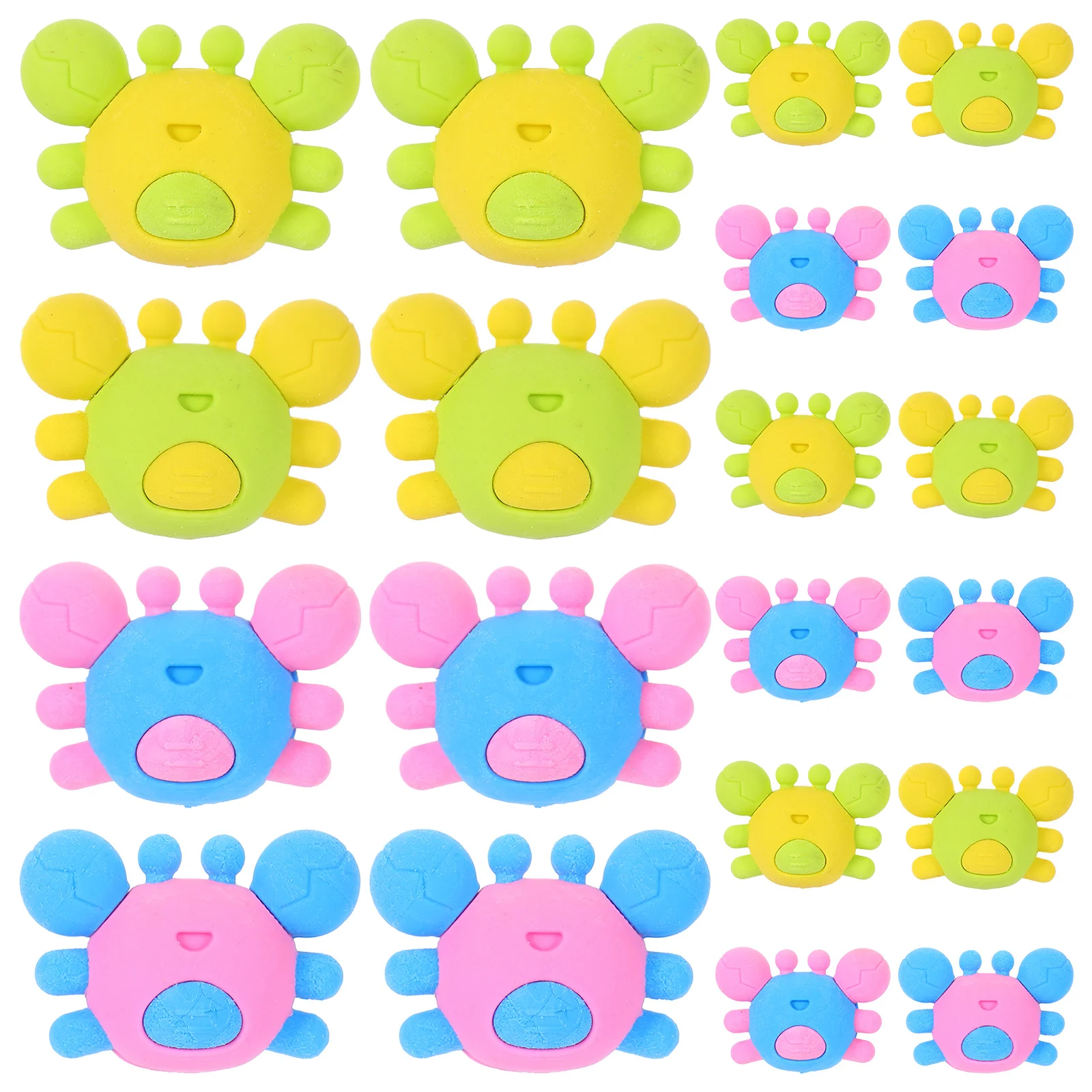 

20Pcs Adorable Crabs Erasers Creative Gifts for Safe Plastic School Supplies Mini Erasers School Supplies