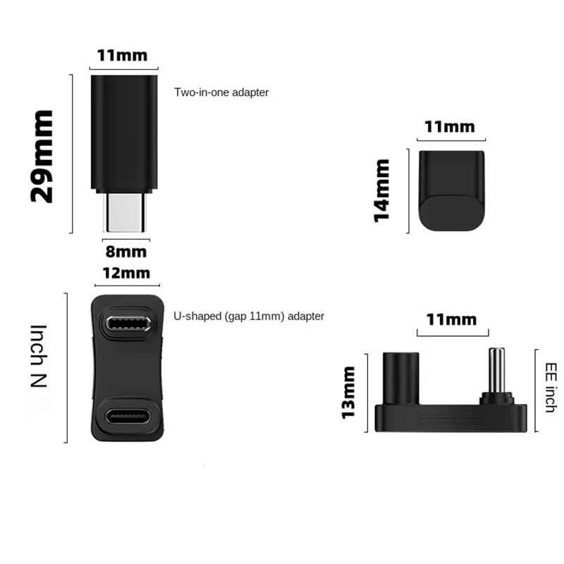 Fit for Steam Deck 2-in-1 Extension Connector Right Angle Type-C Adapter Male to Female Game Console Accessories Dropshipping