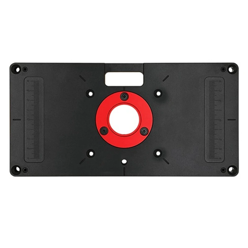 

1 PCS Black Milling Machine Insert Plate With Ring Screw Trimmer Flip Plate For Woodworking Bench Trimming Hole Bushing