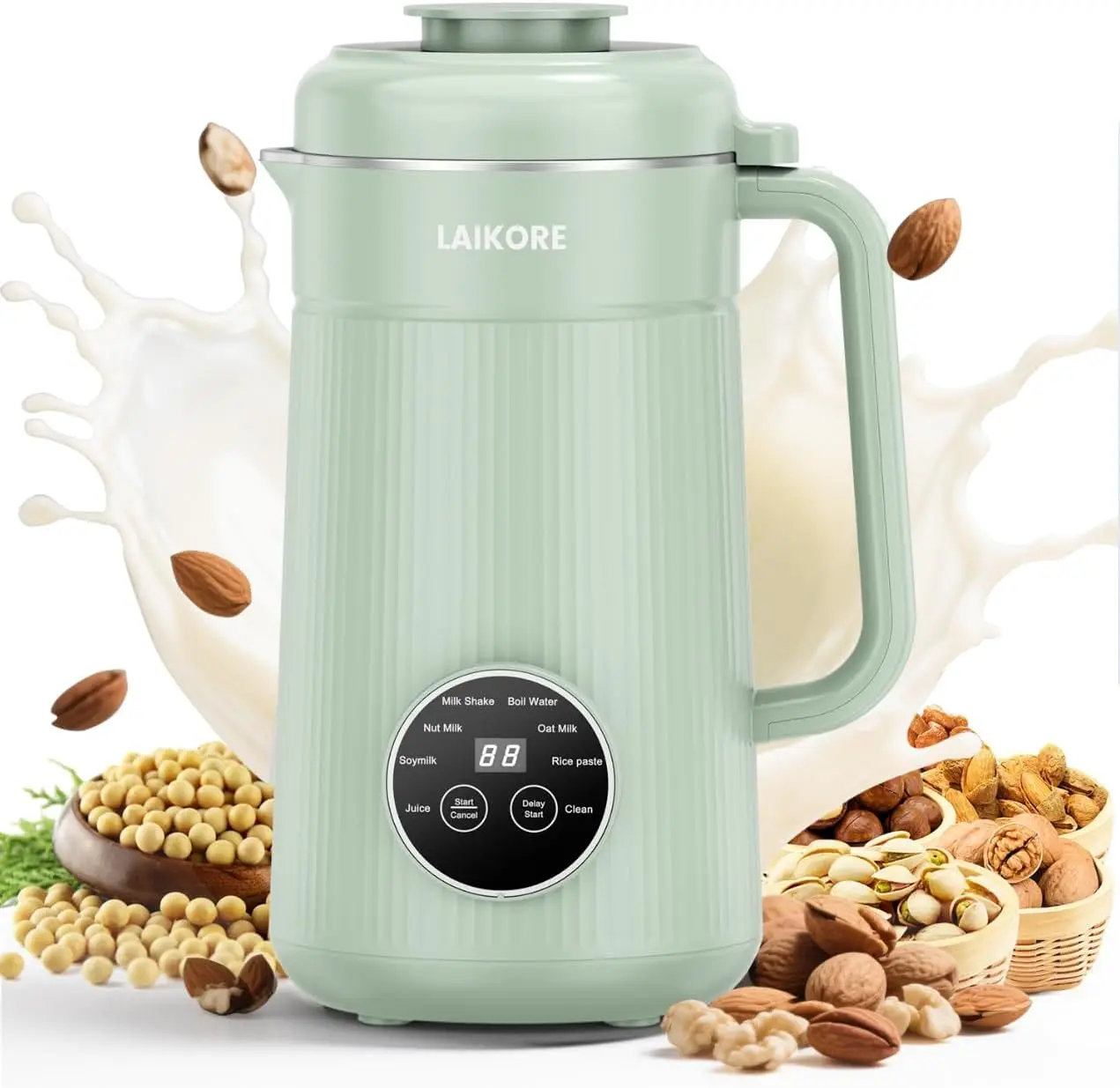 

Nut Milk Maker Machine - 40oz Automatic Almond Oat Soy Milk Maker with 24h Delay Start, Auto Clean, Plant-Based Beverage Maker