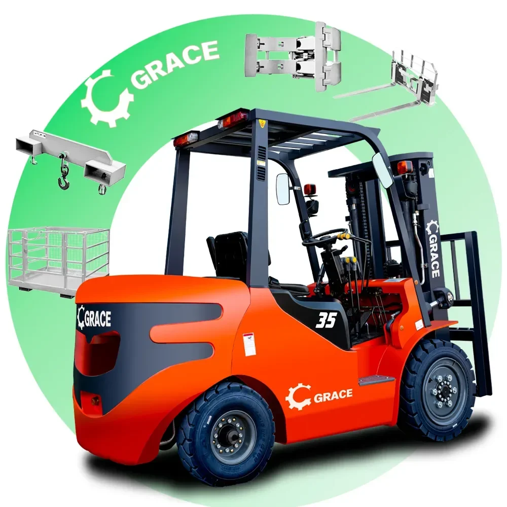 1.5ton 2ton 2.5ton 3ton 3.5ton 4ton 5 Ton 6 Tons 7 Tons Forklift Truck Optional Japanese Engine GRACE Forklift Price