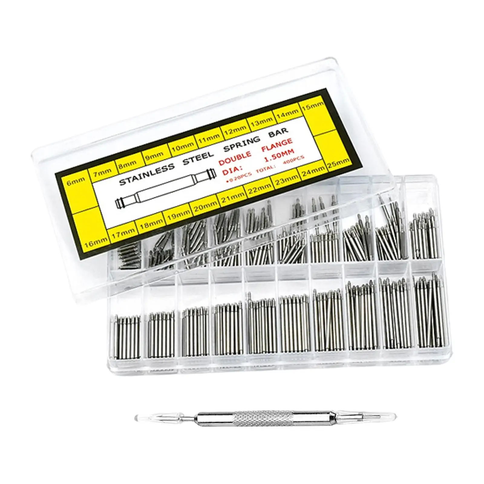 Watch Strap Repair Kit 400pcs Double Flange Pins 20 Sizes Watchmaker Tool for Jewelry Making
