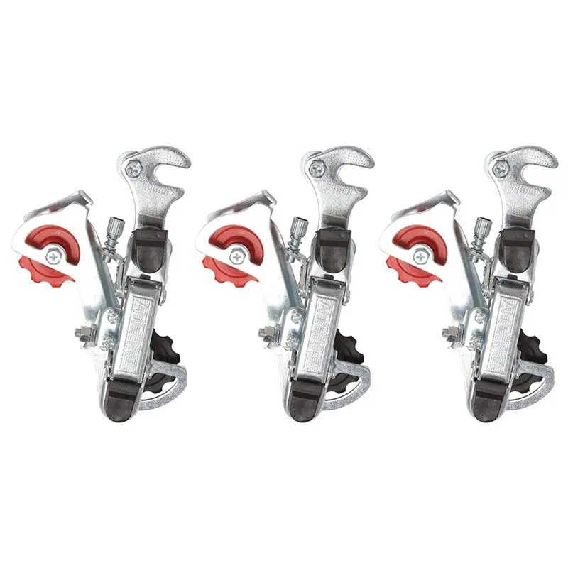CGDS-3X Racing Bicycle Part Silver Tone Metal 3-7 Speed Rear Derailleur