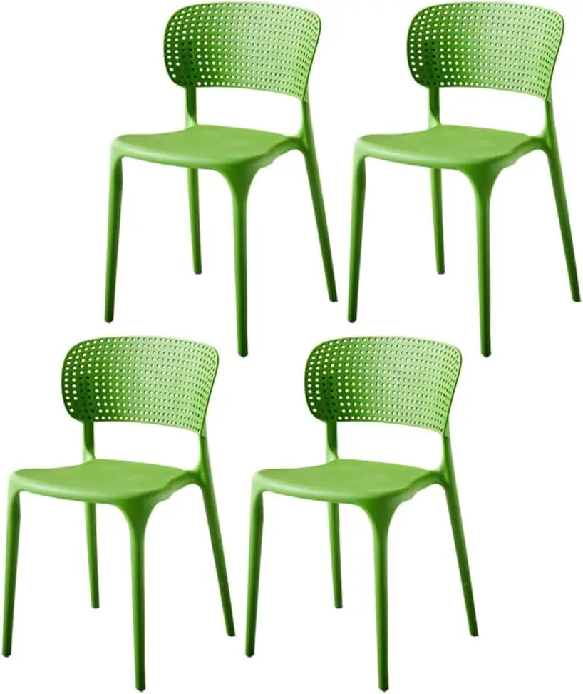 Modern Indoor-Outdoor Plastic Dining Armchair Home Open Back Dining Chairs Set for 4 Simple Chairs for Dining Room Restaurant Of