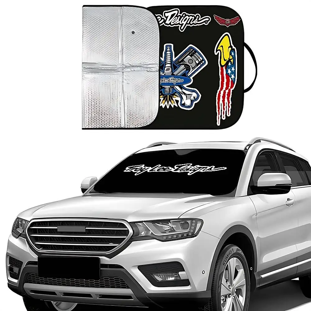 T-Troy Lee D-Design غطاء زجاج السيارة الأمامي للحماية من الأشعة فوق البنفسجية ملحقات حاجب السيارات للسيارات #2