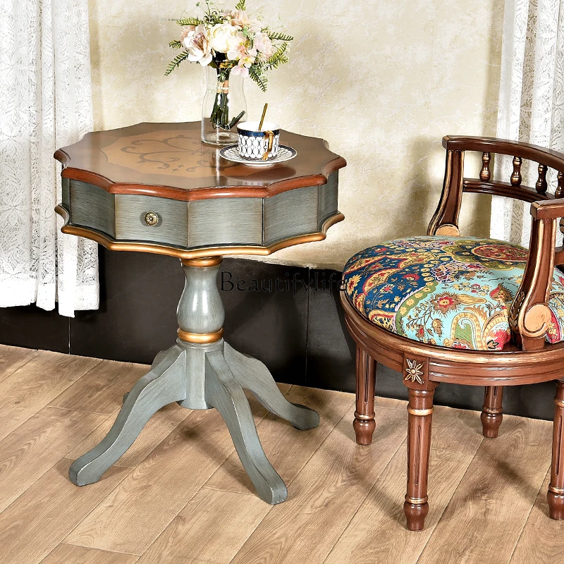 

American side table retro living room sofa side table