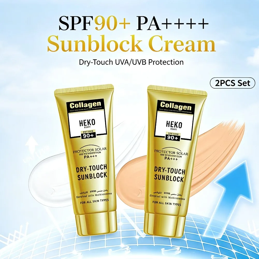 SPF90 Lightweight Sunscreen Collagen High UV Protection Skin Care Facial Body Hydrating Refreshing Cream Antioxidant Women & Men