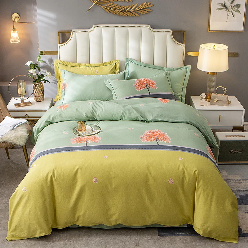 Quilt cover 200*230cm and 180*220cm Cotton Thickened Ecological Brushed Single Double Four-piece Set