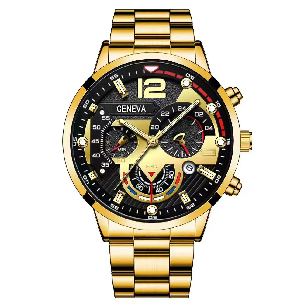 Men's Watch Brand Fashion Business Steel Strip Quartz Watch Calendar Watch Reloj CQ282