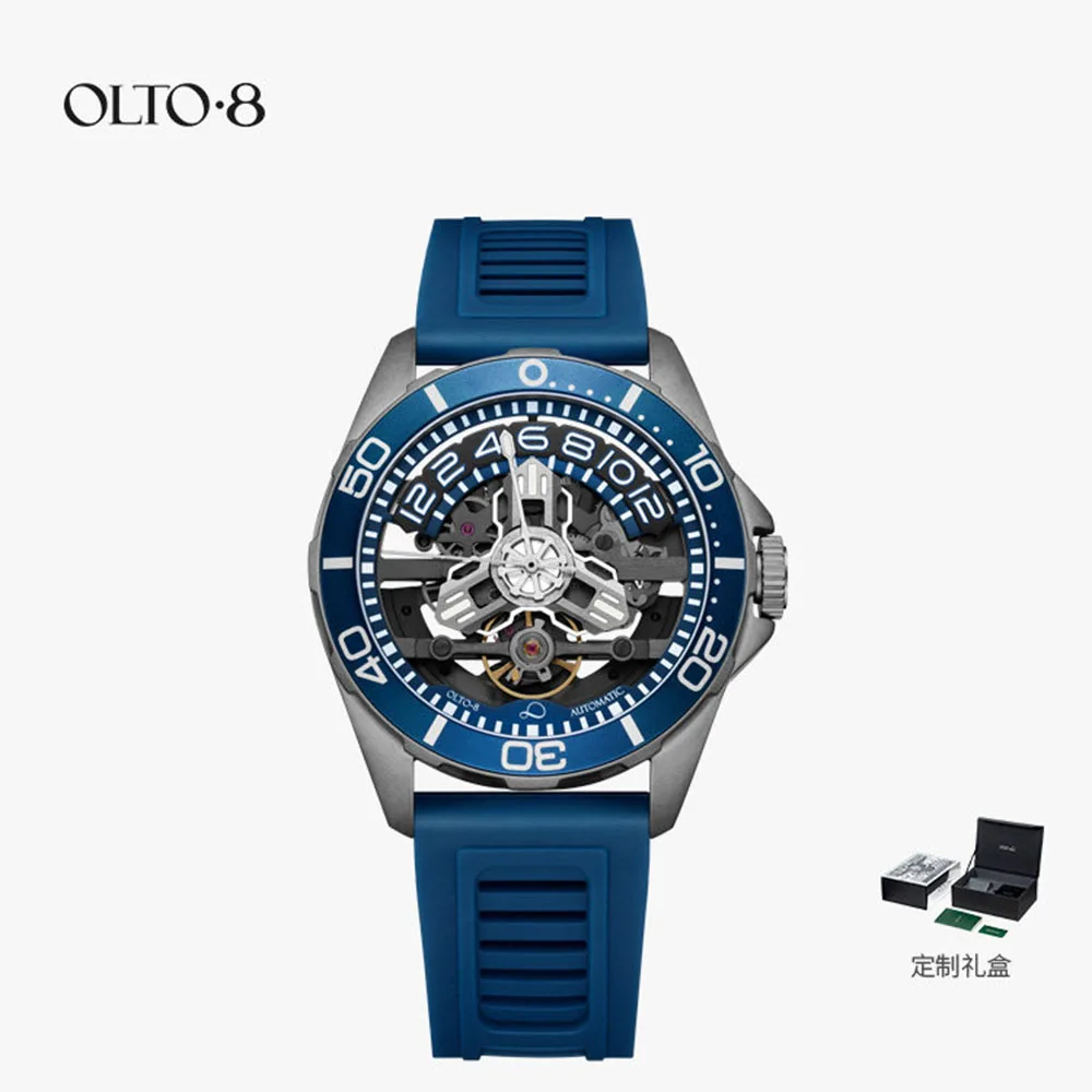 

OLTO·8 Высококлассные мужские механические часы серии Deep Sea Hunter с автоподзаводом, мужские скелетонизированные часы для дайвинга