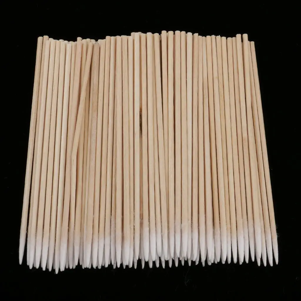 Pontas pontiagudas Cotton Buds para limpeza de maquiagem, ferramentas cosméticas, 100Pcs