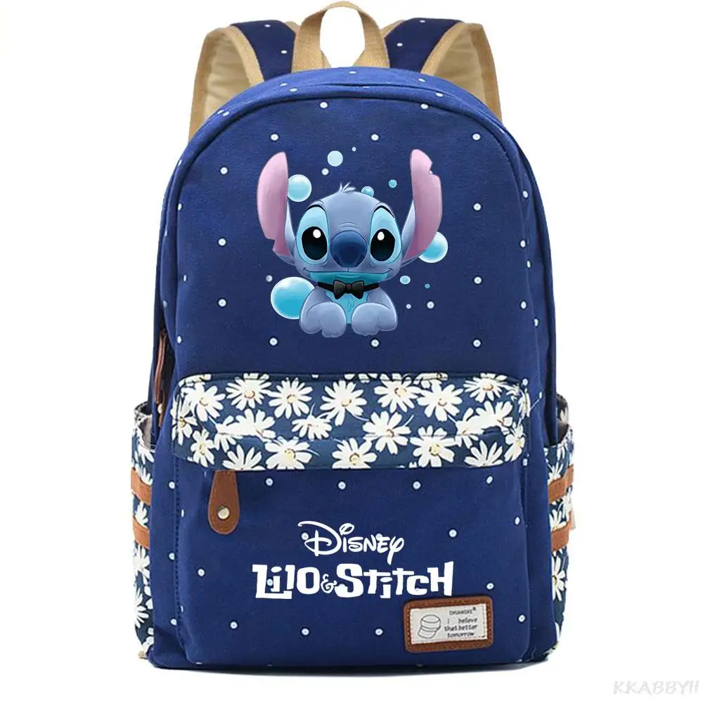 Disney Stitch chłopięcy dziewczęcy plecak szkolny 3D o płótno z nadrukiem pojemności plecak podróżny dla studentów Mochilas Kids