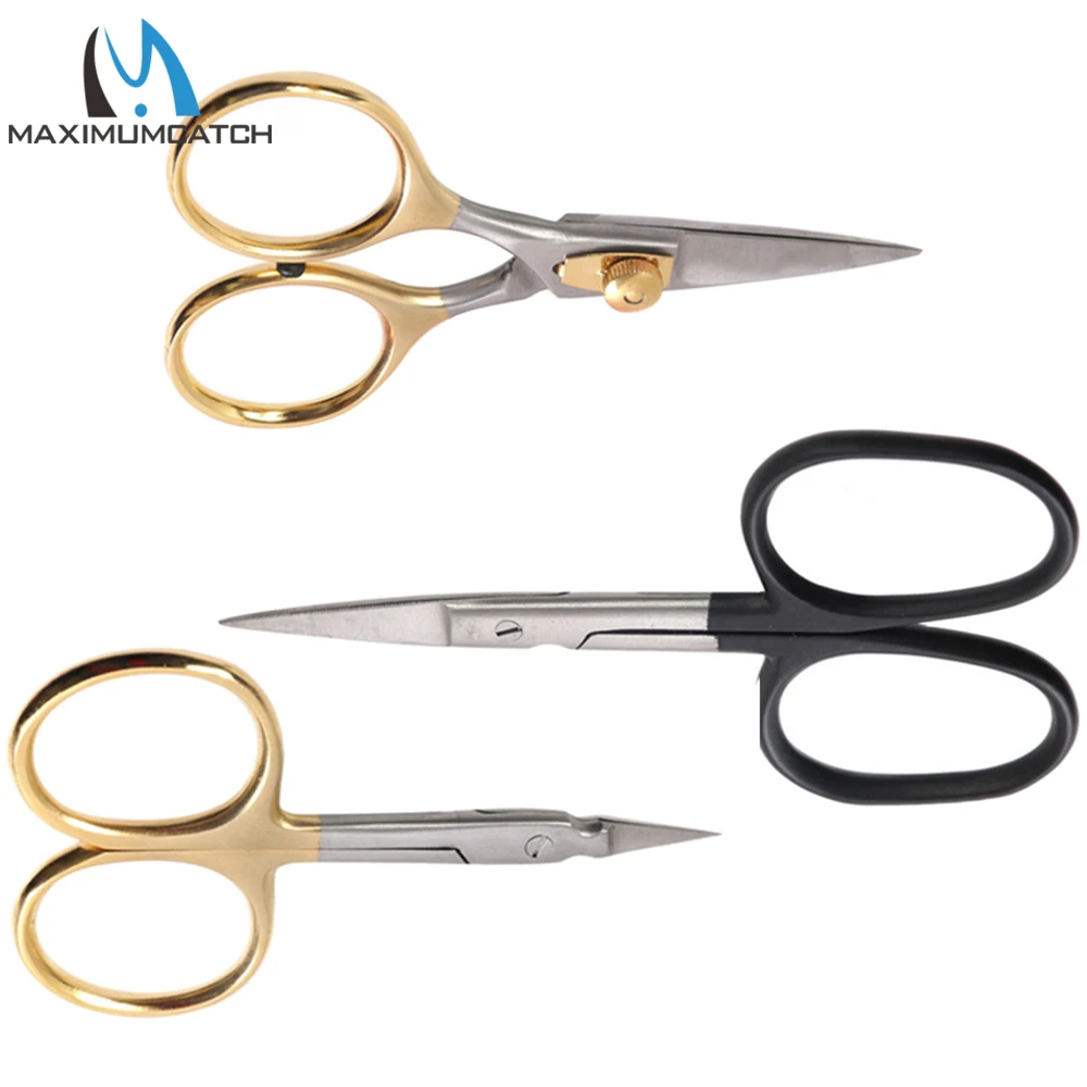 Maximumcatch Fly Fishing Tying Scissors High Quality Stainless Steel Sharp Carbide Blade Fishing Scissors Adjustable Tension