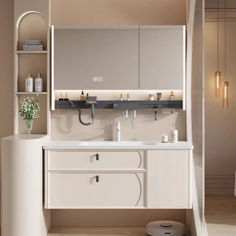 French Vertical Oak Bathroom Cabinet Rock Storage Aesthetic Storage Holders Minimalist Organiser Meuble Toilette Furniture