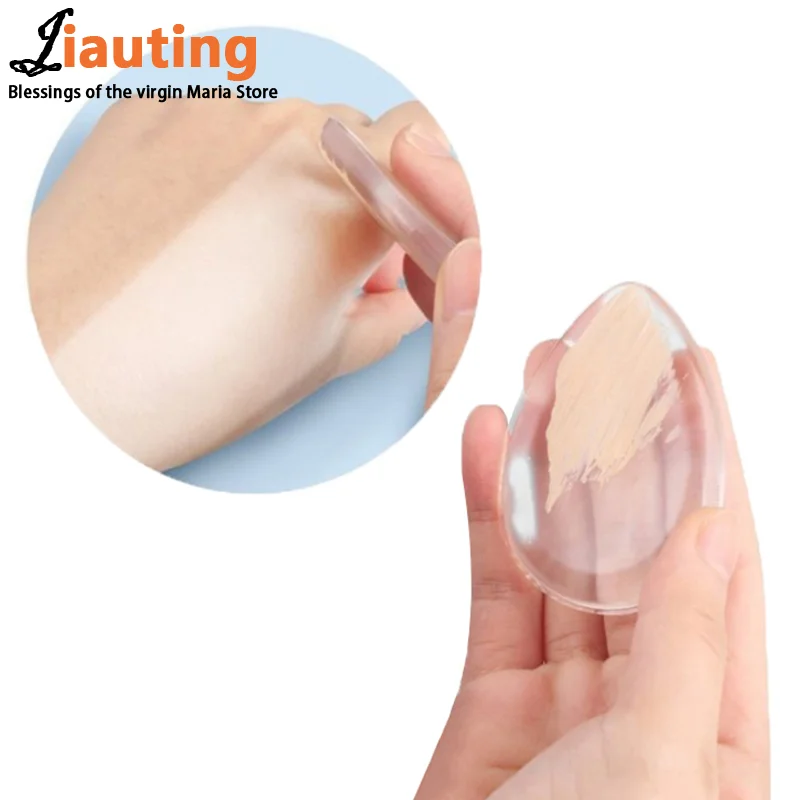 1pcs Soft Silicone Gel Powder Puff Sponge For Cosmetic Face Foundation BB Cream No Powder Eating Powder Makeup Tool