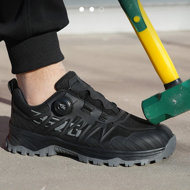Waliantile New Men Work Safety Shoes For Construction Anti-smashing Safety Boots Puncture Proof Slip-resistant Safety Shoes Male