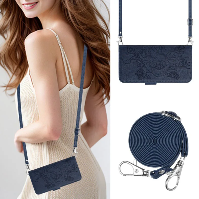 حافظة محفظة كروس لهاتف موتورولا موتو جي ستايلس بلاي 5G 2025 2024 باور 2023 2022 2021 حزام كتف جلدي 3 بطاقات #6