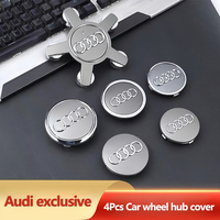 4Pcs Car Five Claw Wheel Hub Cover/60mm 61mm 69mm Tire Center Cap Decorative Accessories For Audi Series A3 A4 A5 A6 A8 A4L A6L