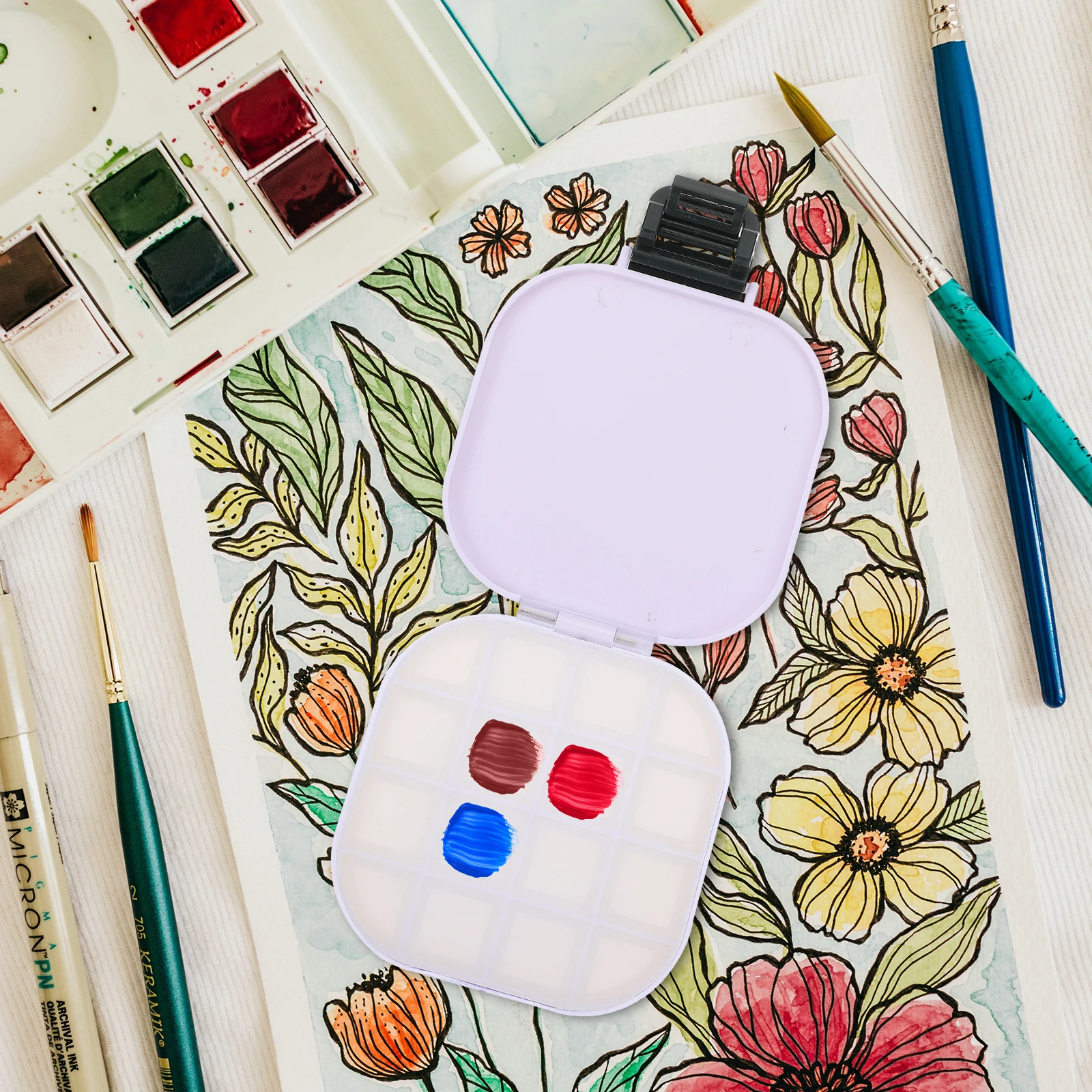 

Paint Box Art Boxes Painting Tools Pigment Tray Color Fixing Plate Calligraphy Mixing Trays Watercolor Paints