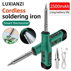 LUXIANZI USB Cordless Soldering Iron Rechargeable Repair Welding Tool Fast heating Wireless Electric Solder Iron with Light