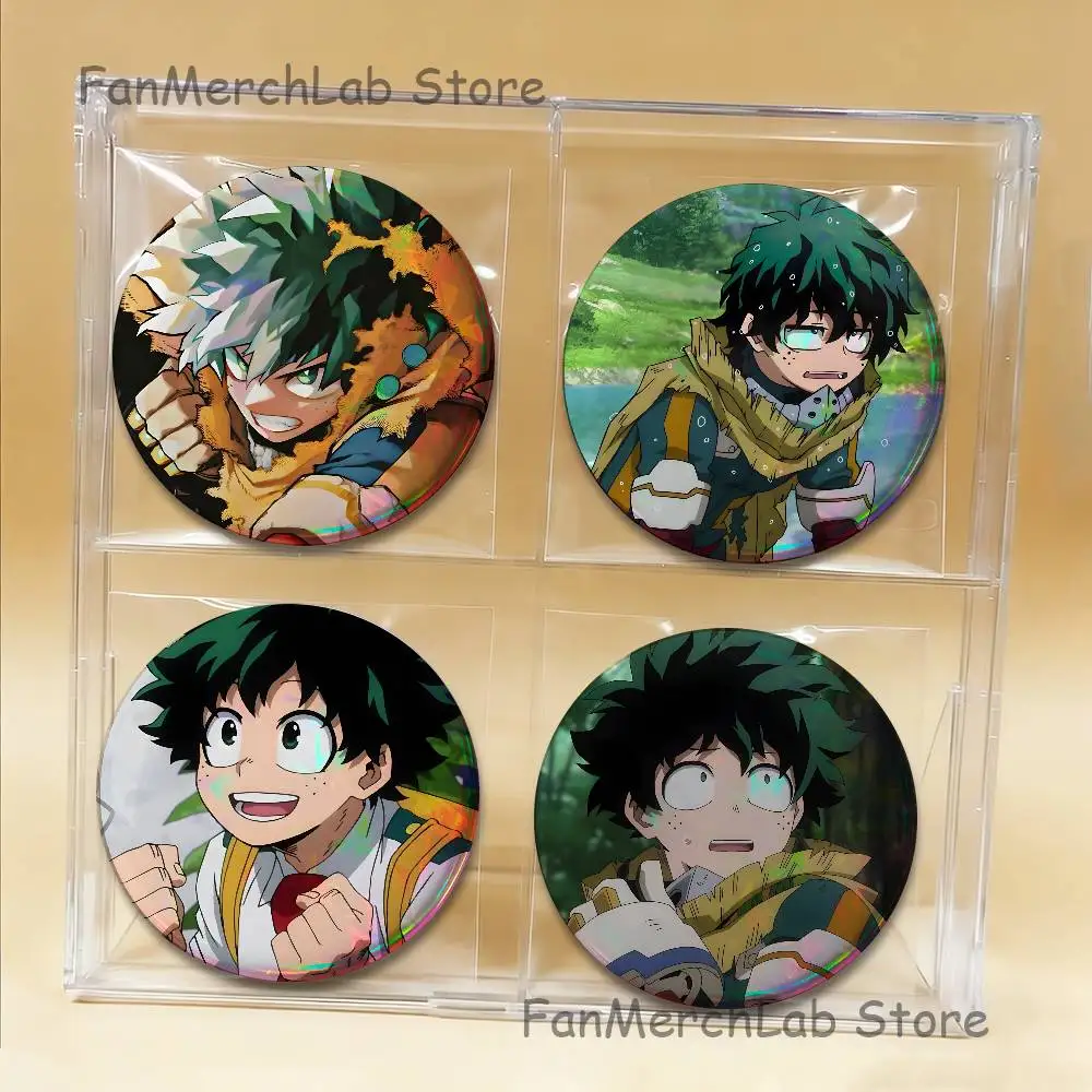 D-Deku Anime I-Izuku M-MidoriyS Anime Enamel Pin Badge Cartoon Round Brooch Accessories on Backpack Gifts - view 3