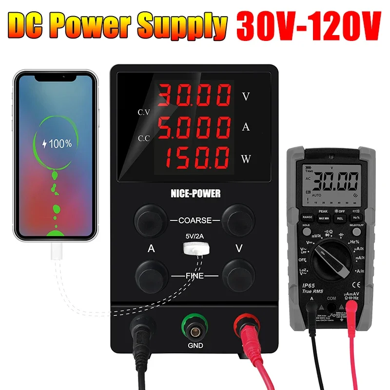 

Laboratory Stabilizer DC Power Supply Adjustable 60V 5A Voltage Regulator Switching Variable Bench Source 30V 10A 30V 5A 120V 3V