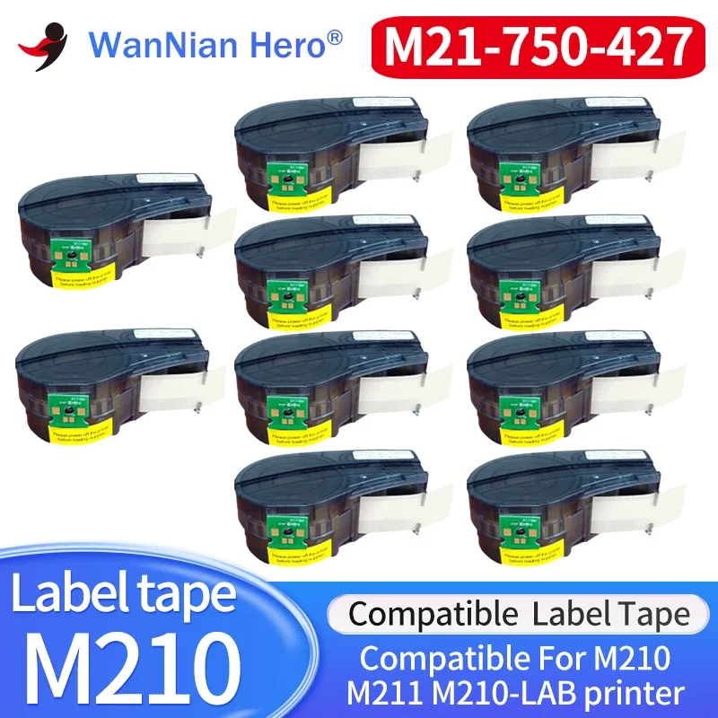 1~10Pack New Chip Replace M21-750-427 Nylon Labels Cartridge Tape Cintas For Etiqueteuse M210,M211 Handheld Cable Wire Marking