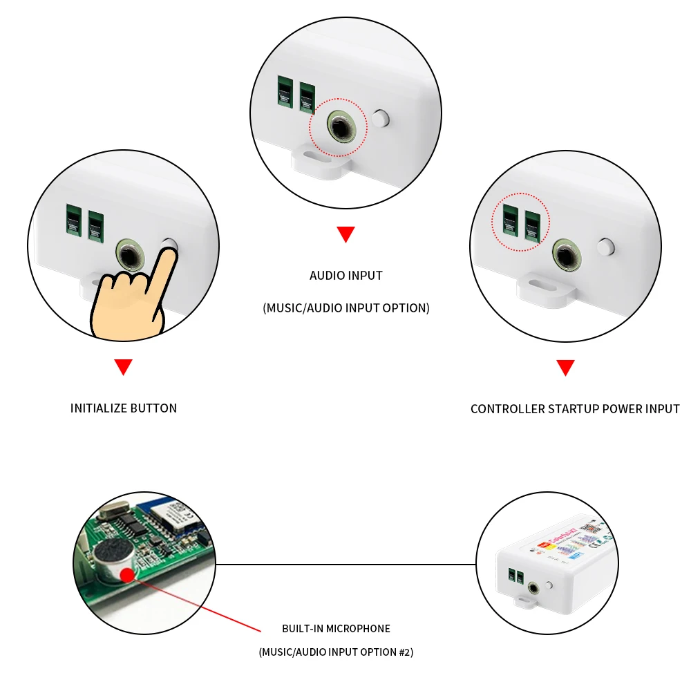 الملونة-X7 بلوتوث/واي فاي/زيجبي الذكية LED جهاز تحكم بالموسيقى إيقاع مزامنة بكسل الإضاءة لشريط WS2811 WS2801 WS2812B WS2815 #4