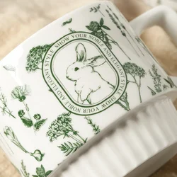 French Animal Rabbit Mugs Ceramic Coffee Cups Household Breakfast Cups High-grade Exquisite Cups Tableware Kitchen Supplies.