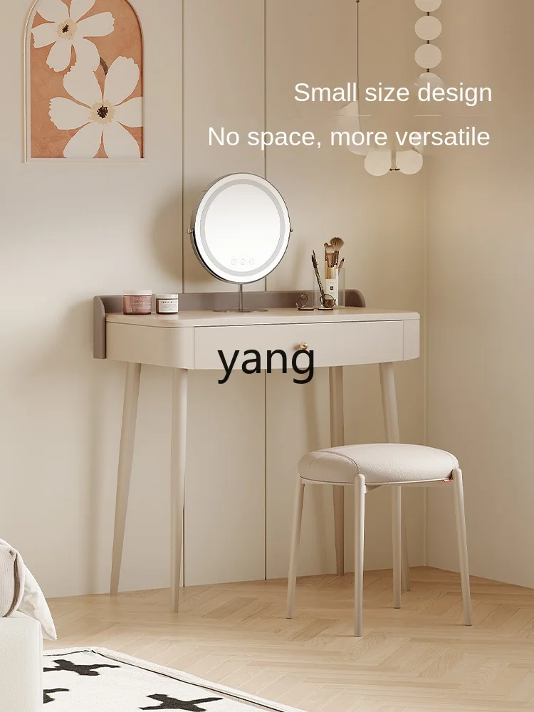 Yhl Warm Cream Style Dressing Table Makeup Mirror Stool Combination Bedroom and Household