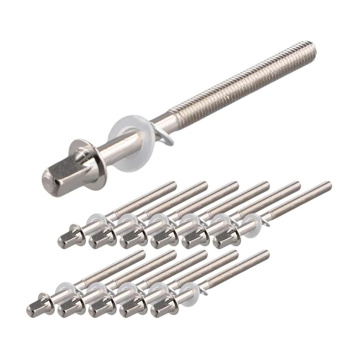 

12pcs Drum Tension Rods Tension Screws Bass Drum Screws Set Bass Snare Drum Accessories Drum Hardware M5x60MM